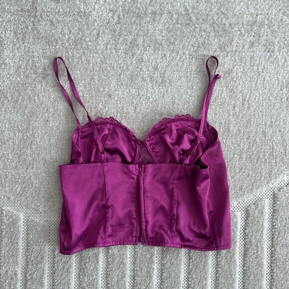 Magenta Bustier Crop Top, in size M - Picture 3 of 4